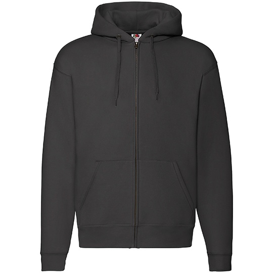 Bluza Klasyczna Bawelna Poliester z Kapturem F401 - Black