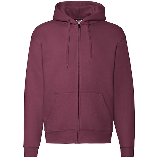 Bluza z kapturem na zamek F401 - Burgundy