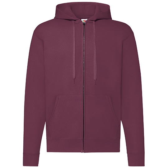 Bluza Klasyczna Bawelniana z Kapturem F401N - Burgundy