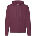 Bluza Klasyczna Bawełniana z Kapturem F401N - Burgundy