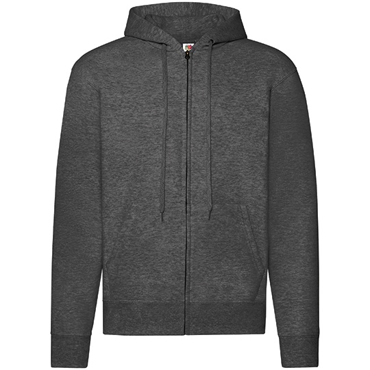Bluza Klasyczna Bawelniana z Kapturem F401N - Dark Heather Grey