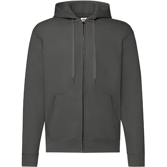 Bluza Klasyczna Bawelniana z Kapturem F401N - Light Graphite (Solid)