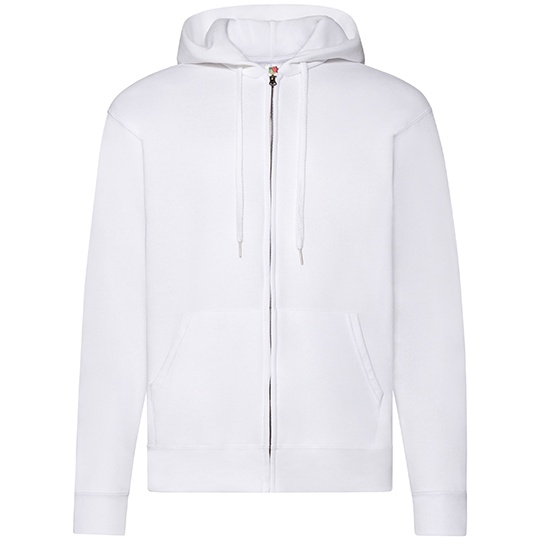 Bluza Klasyczna Bawelniana z Kapturem F401N - White