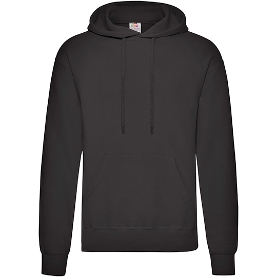 Bluza Klasyczna Bawelniana z Kapturem F421 - Black