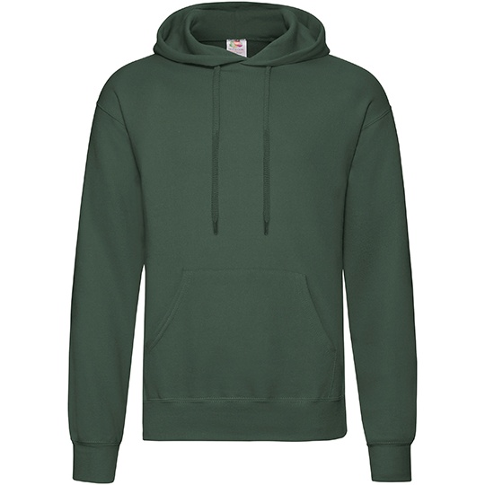 Bluza Klasyczna Bawelniana z Kapturem F421 - Bottle Green