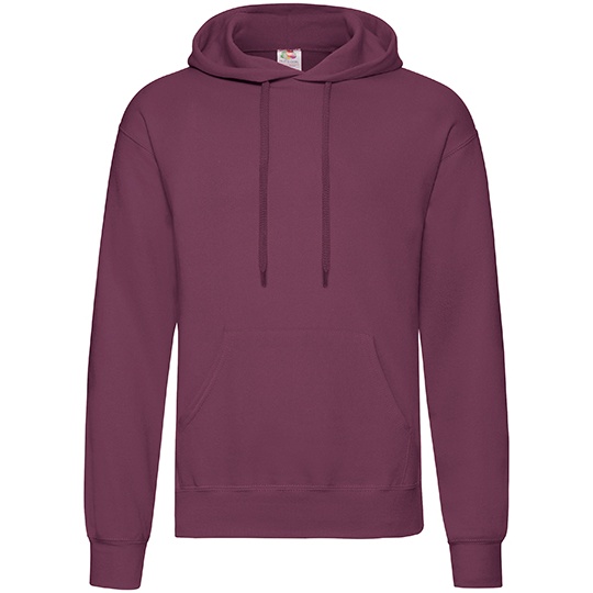 Bluza Klasyczna Bawelniana z Kapturem F421 - Burgundy
