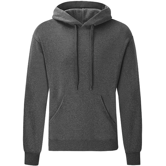 Bluza Klasyczna Bawelniana z Kapturem F421 - Dark Heather Grey