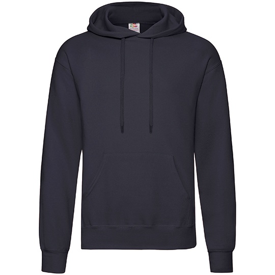 Bluza Klasyczna Bawelniana z Kapturem F421 - Deep Navy