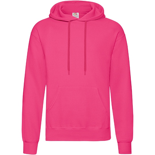 Bluza Klasyczna Bawelniana z Kapturem F421 - Fuchsia