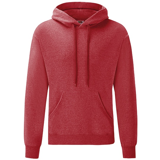 Bluza Klasyczna Bawelniana z Kapturem F421 - Heather Red