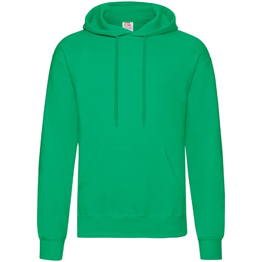 Bluza Klasyczna Bawełniana z Kapturem F421 - Kelly Green