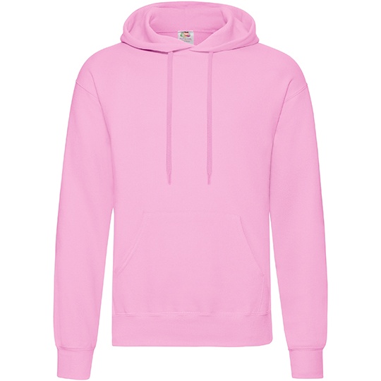 Bluza Klasyczna Bawelniana z Kapturem F421 - Light Pink