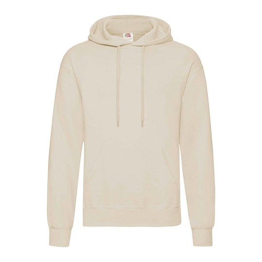 Bluza Klasyczna Bawelniana z Kapturem F421 - Natural