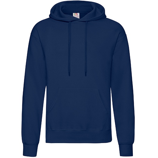 Bluza Klasyczna Bawelniana z Kapturem F421 - Navy