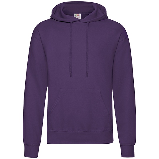 Bluza Klasyczna Bawelniana z Kapturem F421 - Purple