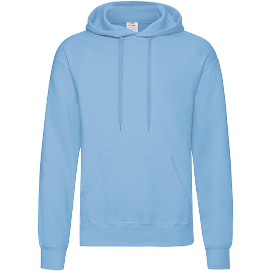 Bluza Klasyczna Bawelniana z Kapturem F421 - Sky Blue