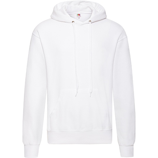 Bluza Klasyczna Bawelniana z Kapturem F421 - White