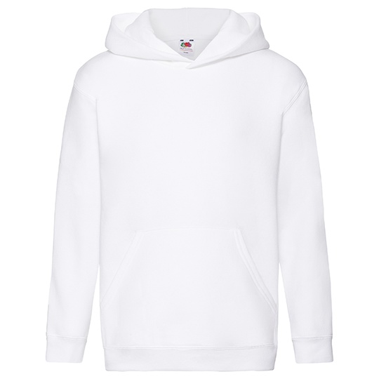 Bluza Dziecieca Klasyczna Bawelniano Poliestrowa z Kapturem F421K - White