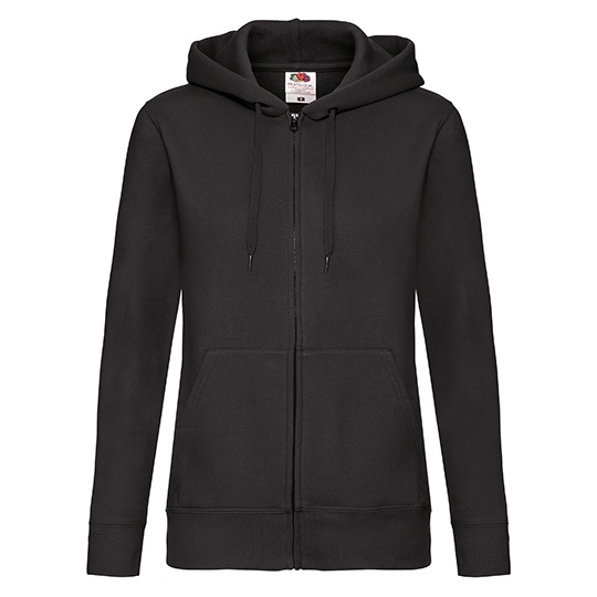 Damska bluza rozpinana z kapturem F440N - Black