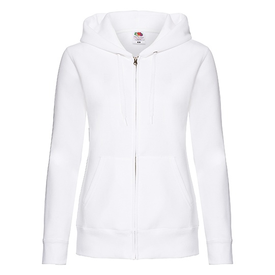 Damska bluza rozpinana z kapturem F440N - White