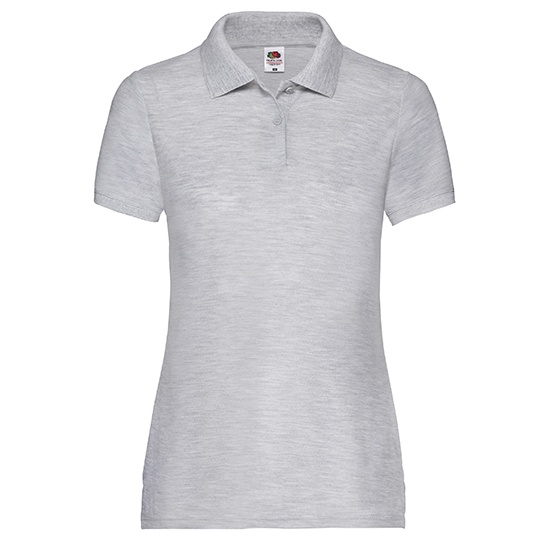 Damska klasyczna koszulka polo z krótkim rękawem F517 - Heather Grey