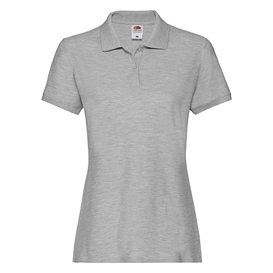 Damskie polo slim F520 - Athletic Heather