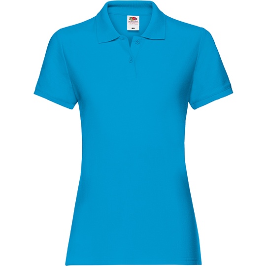 Koszulka Polo Damska Dopasowana Bawełniana Pika F520 - Azure Blue