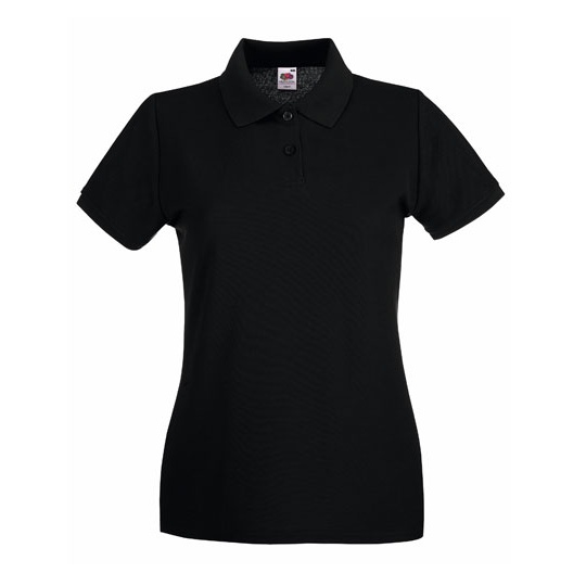 Koszulka Polo Damska Dopasowana Bawelniana Pika F520 - Black