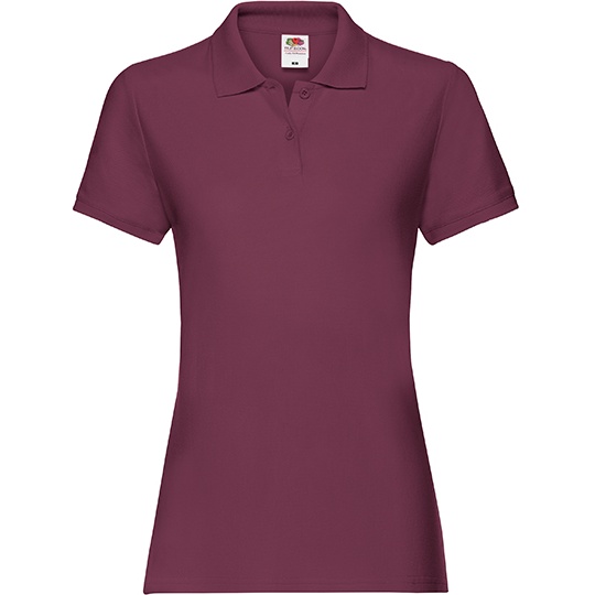 Koszulka Polo Damska Dopasowana Bawełniana Pika F520 - Burgundy