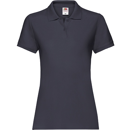 Damskie polo slim z krótkim rękawem F520 - Deep Navy
