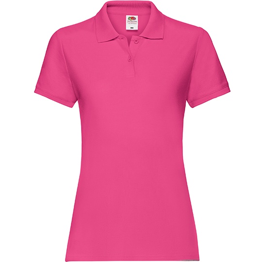 Koszulka Polo Damska Dopasowana Bawelniana Pika F520 - Fuchsia