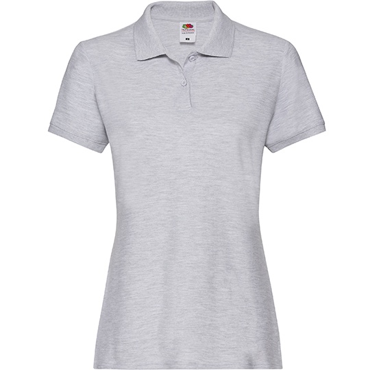 Damskie polo slim F520 - Heather Grey
