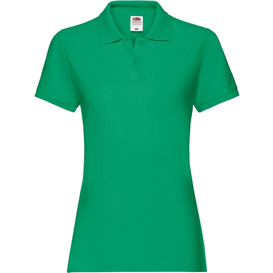 Koszulka Polo Damska Dopasowana Bawelniana Pika F520 - Kelly Green