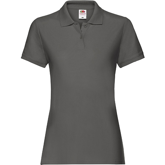 Koszulka Polo Damska Dopasowana Bawelniana Pika F520 - Light Graphite (Solid)