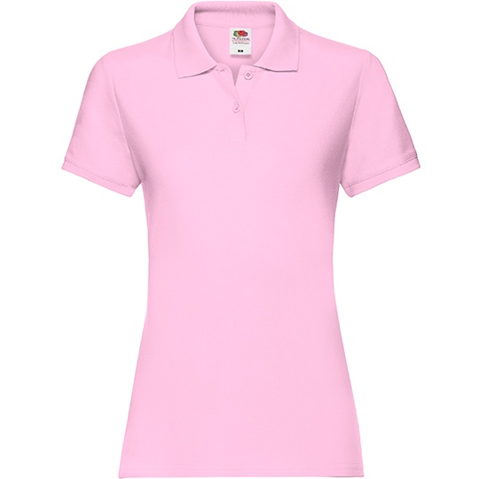 Koszulka Polo Damska Dopasowana Bawelniana Pika F520 - Light Pink