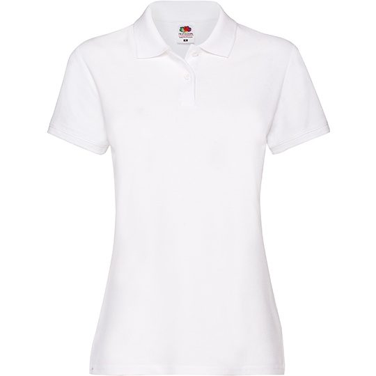 Koszulka Polo Damska Dopasowana Bawełniana Pika F520 - White