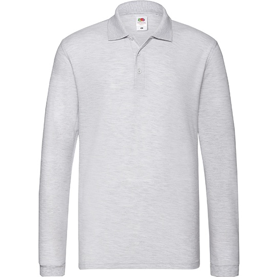 Polo męskie z długim rękawem F541N - Athletic Heather