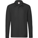 Polo Męskie Długi Rękaw Pika F541N - Black