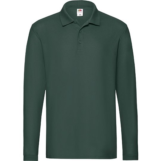 Polo Męskie Długi Rękaw Pika F541N - Forest Green