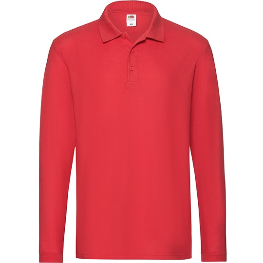 Polo Męskie Długi Rękaw Pika F541N - Red