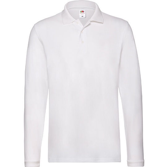 Polo Meskie Dlugi Rekaw Pika F541N - White