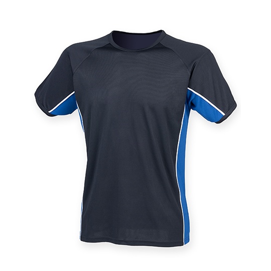 T-shirt Sportowy Meski Raglan Odprowadzajacy Wilgoc FH240 - Navy & Royal