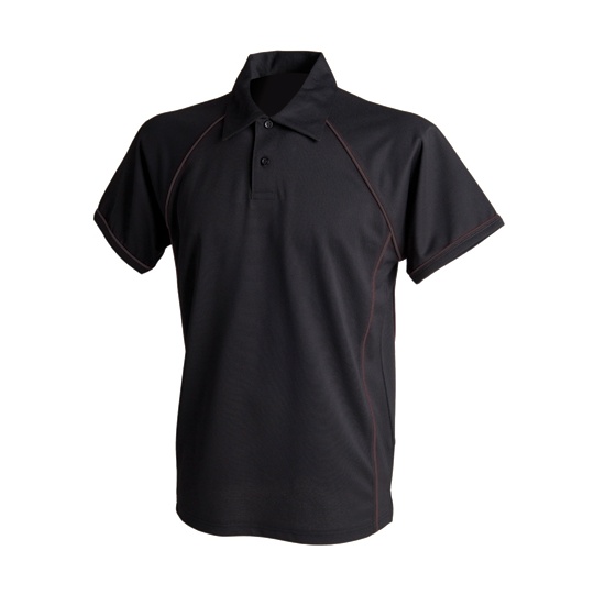 Koszulka Polo Klasyczna Poliester Oddychajacy FH370 - Black & Black