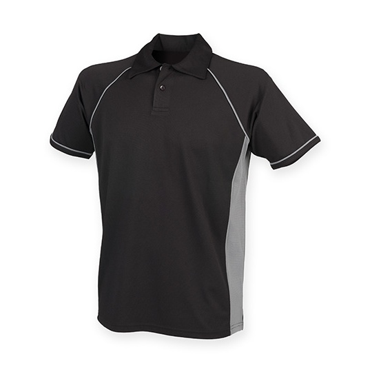 Koszulka Polo Klasyczna Poliester Oddychajacy FH370 - Black & Gunmetal Grey