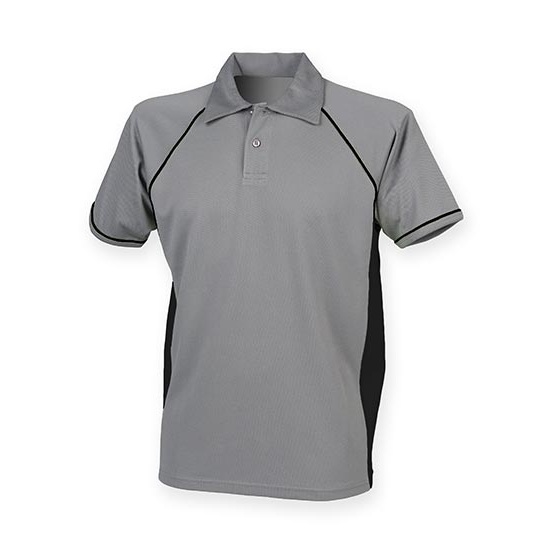 Koszulka Polo Klasyczna Poliester Oddychający FH370 - Gunmetal Grey & Black