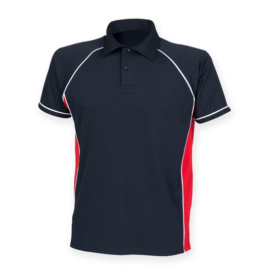 Koszulka Polo Klasyczna Poliester Oddychajacy FH370 - Navy & Red