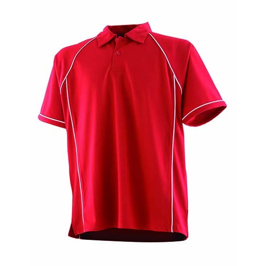 Koszulka Polo Klasyczna Poliester Oddychajacy FH370 - Red & White