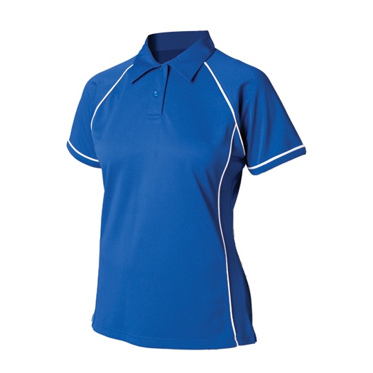 Koszulka Polo Damska Slim Oddychajaca FH371 - Royal & White