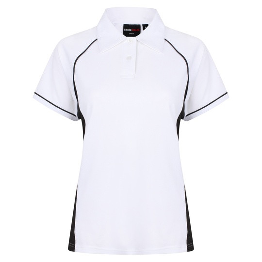 Damska koszulka polo slim FH371 - White & Black