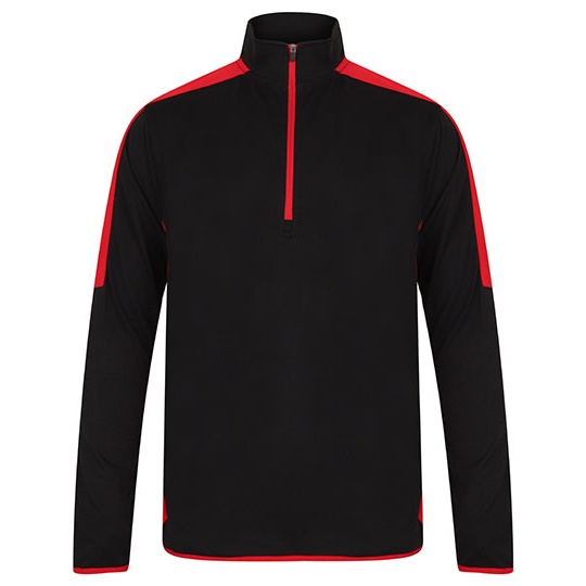Bluza Sportowa Poliestrowa 1 4 Zip FH571 - Black & Red